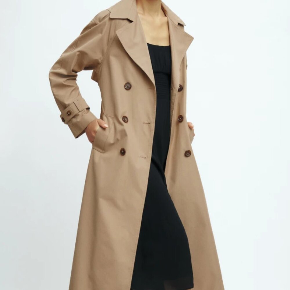 Reformation Holland Trench Coat Light Brown Size Small